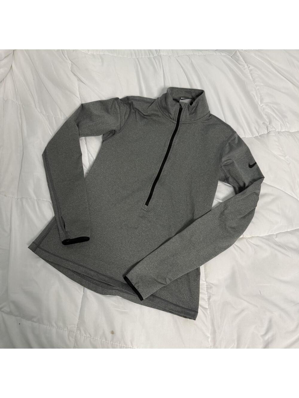 nike gray and black quarter zip up jacket medium